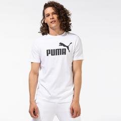 Puma ESS Logo Erkek Siyah Bisiklet Yaka T-Shirt