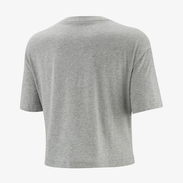 Nike Sportswear Essential Crop Kadın Gri Günlük T-Shirt
