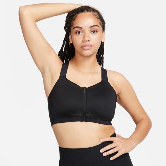 Nike Dri-Fit Alpha High-Support Padded Zip  Kadın Siyah Koşu Bra