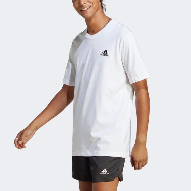 adidas Essentials Long-Sleeve Erkek Beyaz Günlük T-Shirt