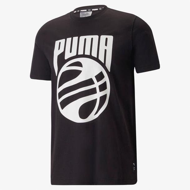 Puma Posterize Erkek Siyah Bisiklet Yaka T-Shirt