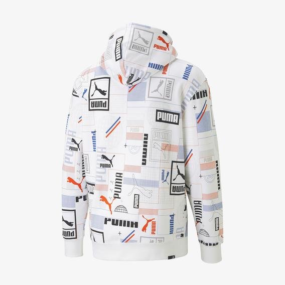 Puma Classics GEN. AOP Erkek Beyaz Günlük Kapüşonlu Sweatshirt