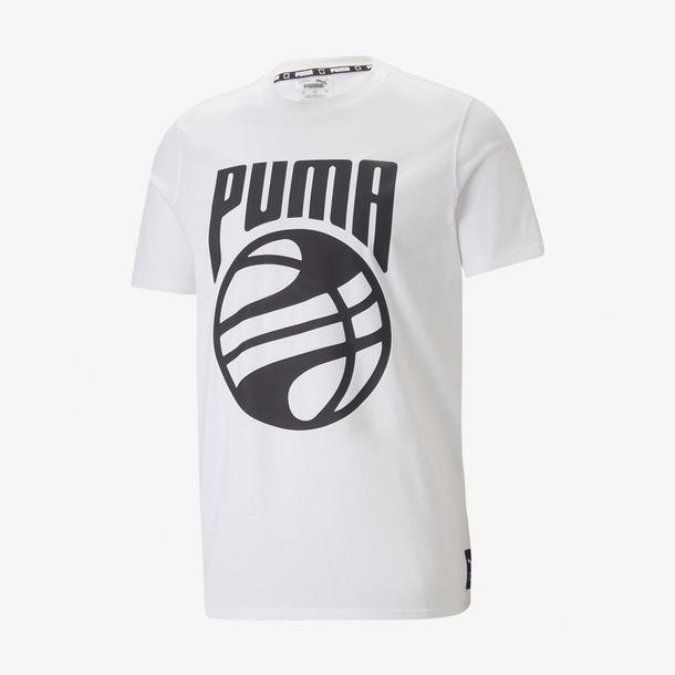Puma Posterize Tee Erkek Beyaz Bisiklet Yaka T-Shirt