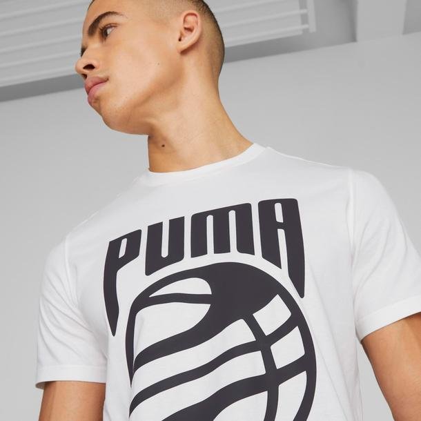 Puma Posterize Tee Erkek Beyaz Bisiklet Yaka T-Shirt