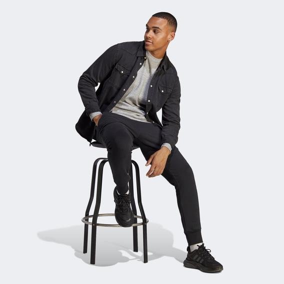 adidas Essentials French Terry Tapered Cuff Logo Erkek Siyah Günlük Eşofman Altı