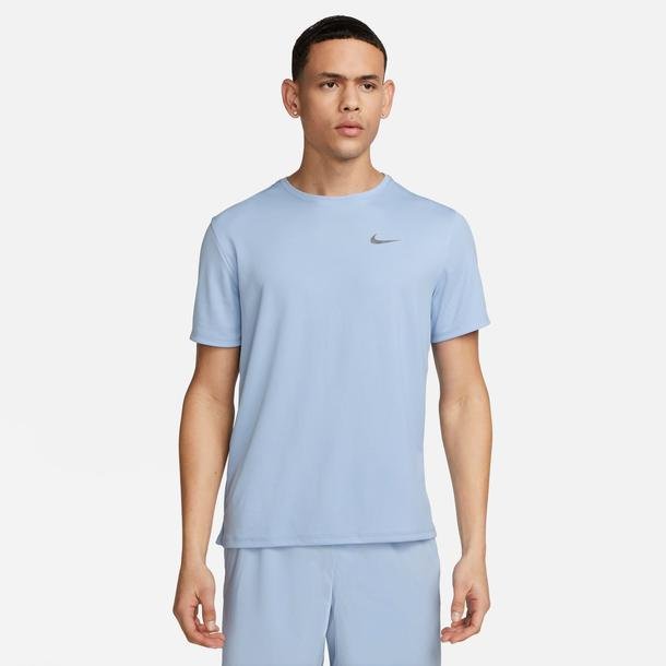 Nike Dri-Fit Uv Miler Ss Erkek Mavi Antrenman T-Shirt