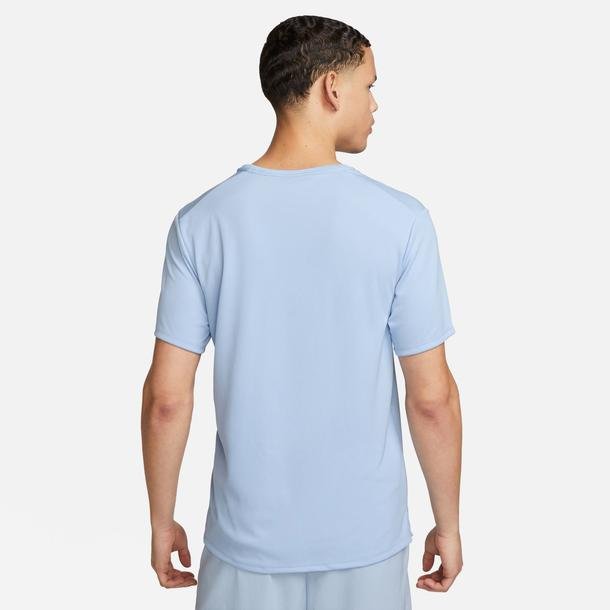Nike Dri-Fit Uv Miler Ss Erkek Mavi Antrenman T-Shirt