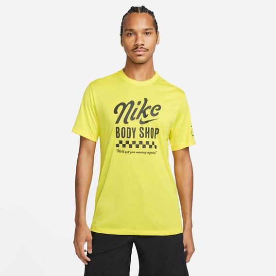 Nike M Nk Df Rlgd Body Shop Erkek Sarı Antrenman T-Shirt