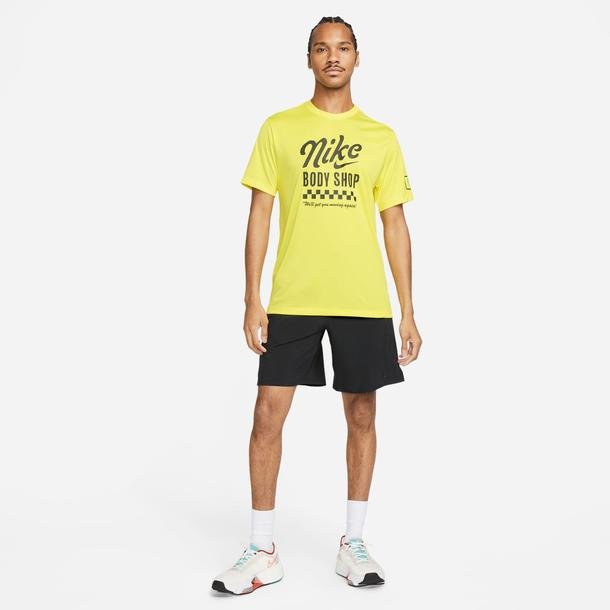 Nike M Nk Df Rlgd Body Shop Erkek Sarı T-Shirt