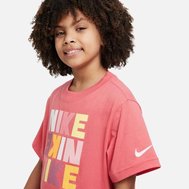 Nike Sportswear Boxy Print Çocuk Pembe Antrenman T-Shirt