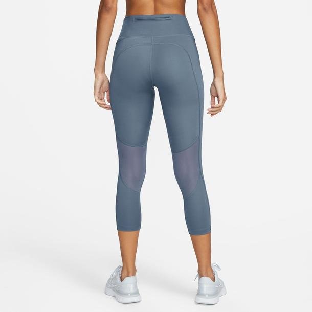 Nike Dri-Fit Fast Crop Kadın Gri Koşu Taytı