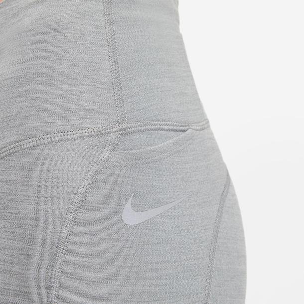 Nike Dri-Fit Fast Crop Kadın Gri Koşu Taytı