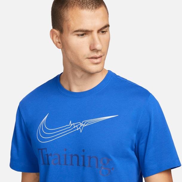 Nike Dri-Fit Erkek Mavi Antrenman T-Shirt