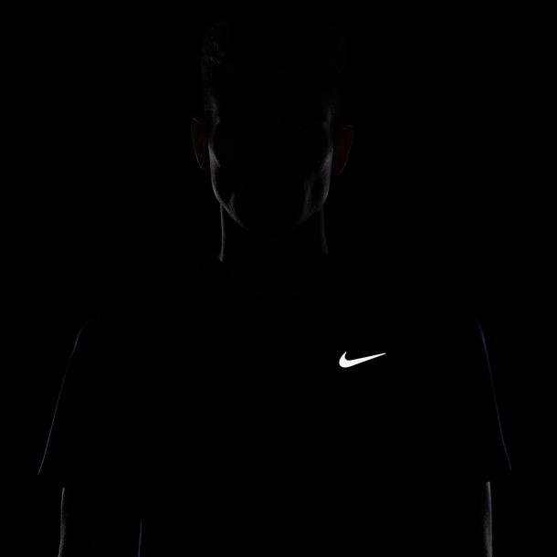 Nike Dri-Fit Miler Erkek Mavi Koşu T-Shirt