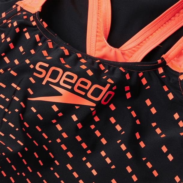 Speedo Medley Logo Kadın Siyah Yüzücü Mayosu
