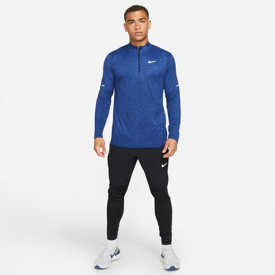 Nike Dri-FIT Yarım Fermuarlı Mavi Erkek Koşu Üstü