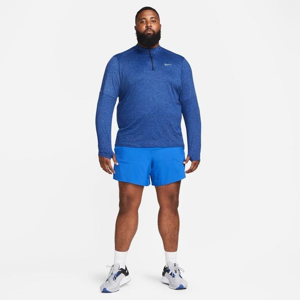 Nike Dri-FIT Yarım Fermuarlı Mavi Erkek Koşu Üstü