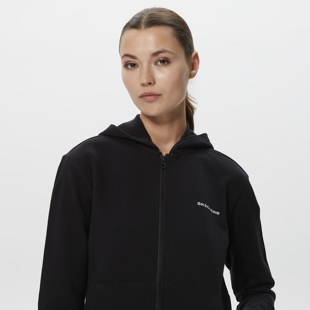 Skechers New Basics Full Zip Kadın Siyah Günlük Sweatshirt