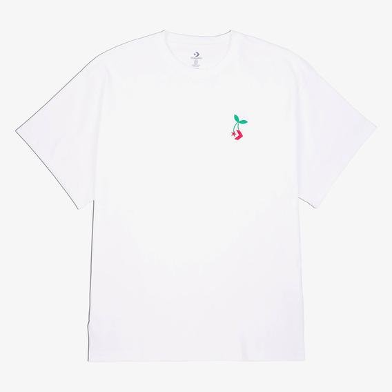 Converse Star Chevron Cherry Loose Fit Erkek Beyaz T-Shirt