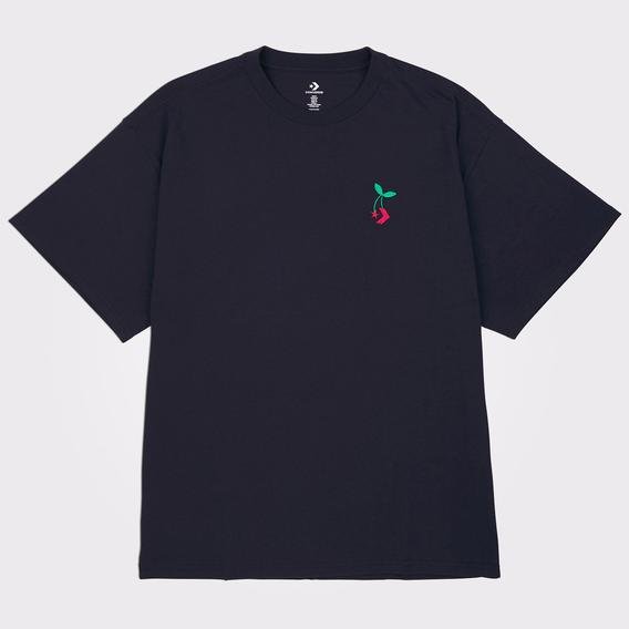 Converse Star Chevron Cherry Loose Fit Erkek Siyah T-Shirt