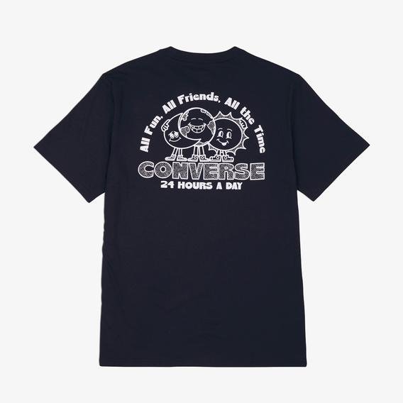 Converse Earth Moon Sun Graphic Erkek Siyah T-Shirt