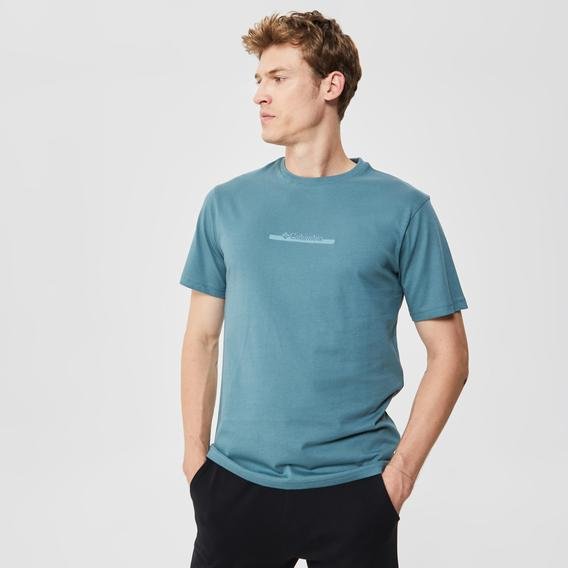 Columbia Bar Split Graphic Erkek Mavi Günlük T-Shirt