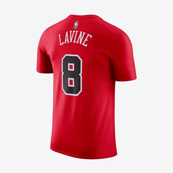 Nike NBA Zach LaVine Chicago Bulls Erkek Kırmızı T-Shirt