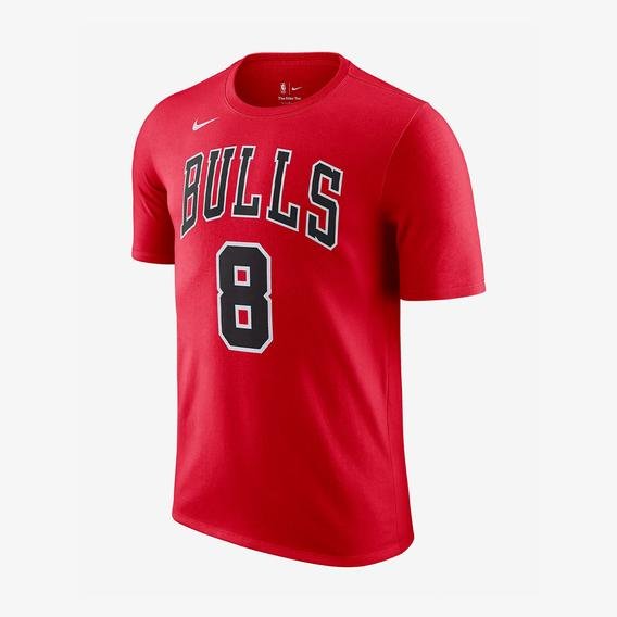 Nike NBA Zach LaVine Chicago Bulls Erkek Kırmızı T-Shirt