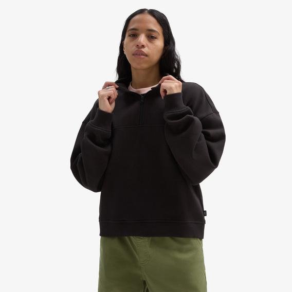 Vans Leighton Mock Neck Fleece Kadın Siyah Sweatshirt