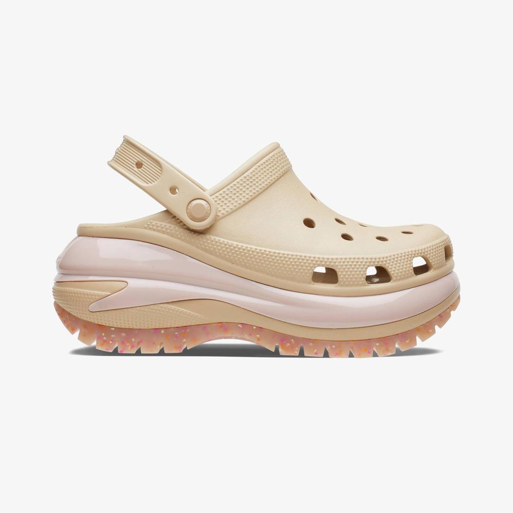 Crocs Classic Mega Crush  Kadın Bej Terlik