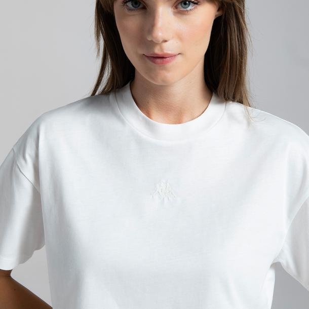 Kappa Authentic Lirya Kadın Beyaz Günlük T-Shirt