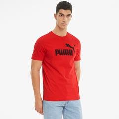 Puma Ess Logo Erkek Beyaz Bisiklet Yaka T-Shirt