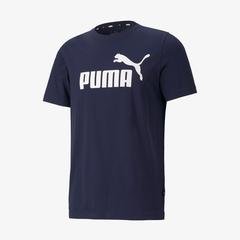 Puma Ess Logo Erkek Beyaz Bisiklet Yaka T-Shirt