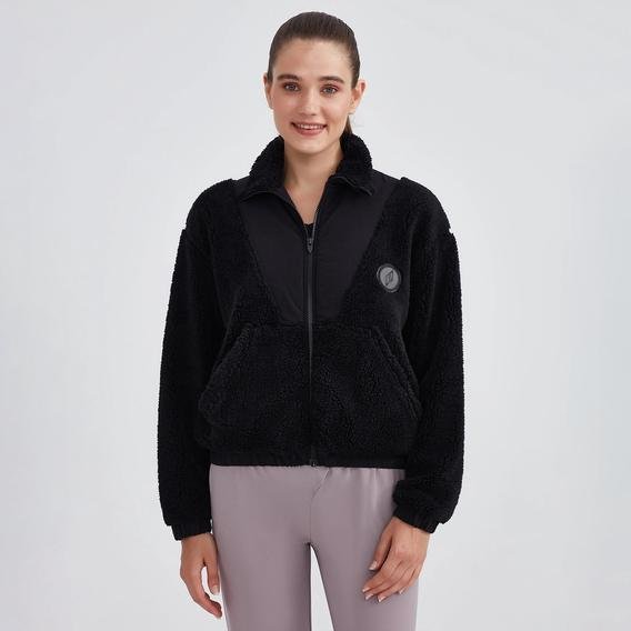 Skechers Fleece Full Zip Kadın Siyah Günlük Sweatshirt
