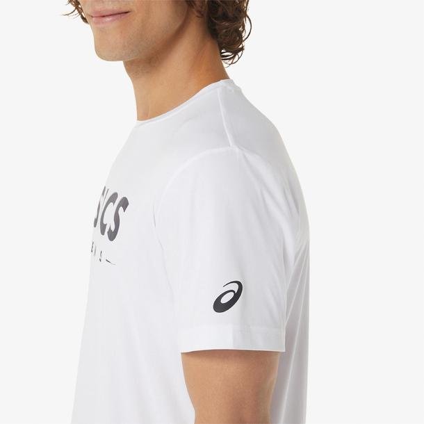 Asics Court Grapic Erkek beyaz Tenis T-Shirt