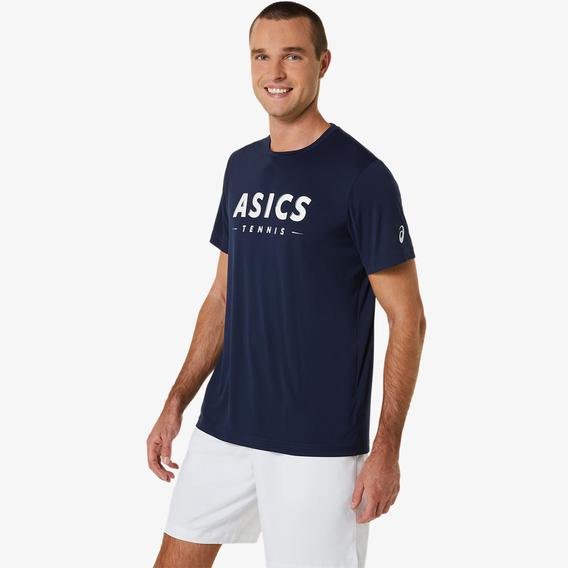 Asics Court Grapic Erkek Lacivert Tenis T-Shirt