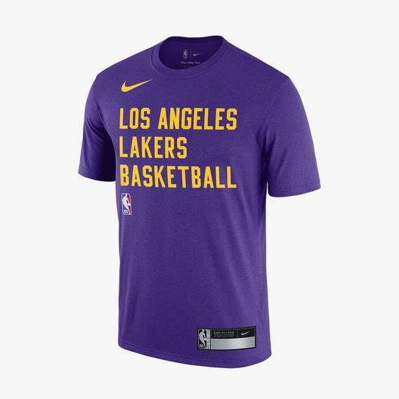 Nike Dri-Fit NBA Los Angeles Lakers Erkek Mor Günlük T-shirt