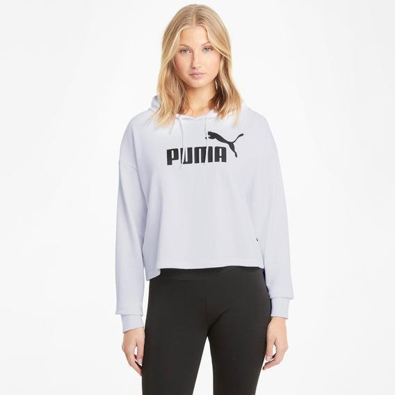 Puma Essential Cropped Logo Kadın Beyaz Sweatshirt