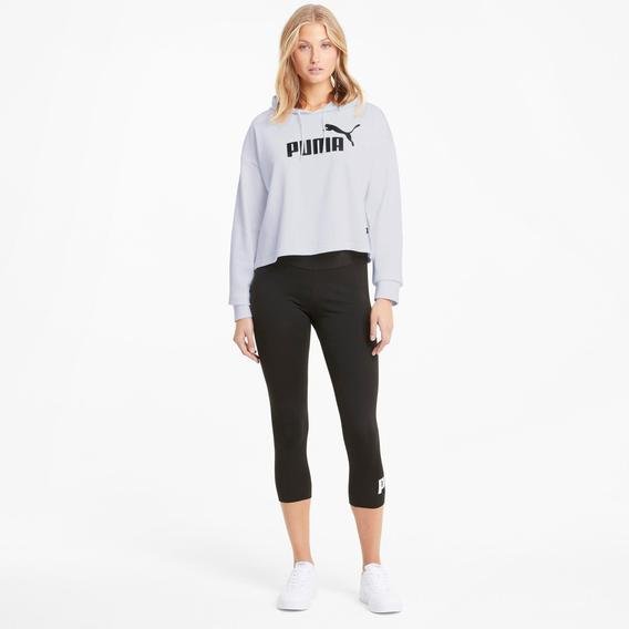 Puma Essential Cropped Logo Kadın Beyaz Sweatshirt