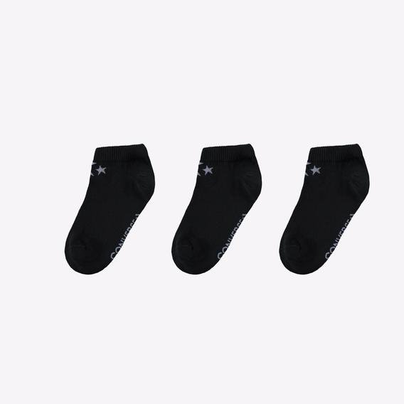 Converse Basic Flat Knit 3 Parça Kadın Siyah Çorap