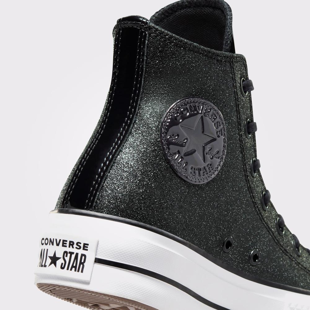 Converse Chuck Taylor All Star Lift Platform Sparkle Party Kadın Siyah Sneaker