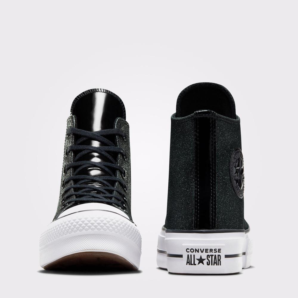 Converse Chuck Taylor All Star Lift Platform Sparkle Party Kadın Siyah Sneaker