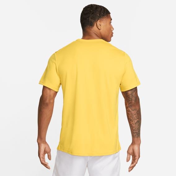 Nike Dri Fit Miler Short-Sleeve Erkek Sarı Koşu T-Shirt