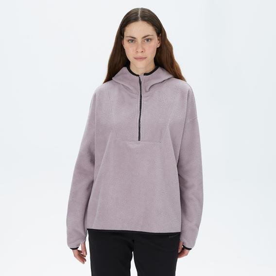 Skechers Fleece Full Zip Kadın Mor Günlük Sweatshirt