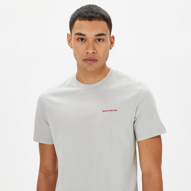 Skechers New Basics Crew Neck Erkek Gri Günlük T-Shirt