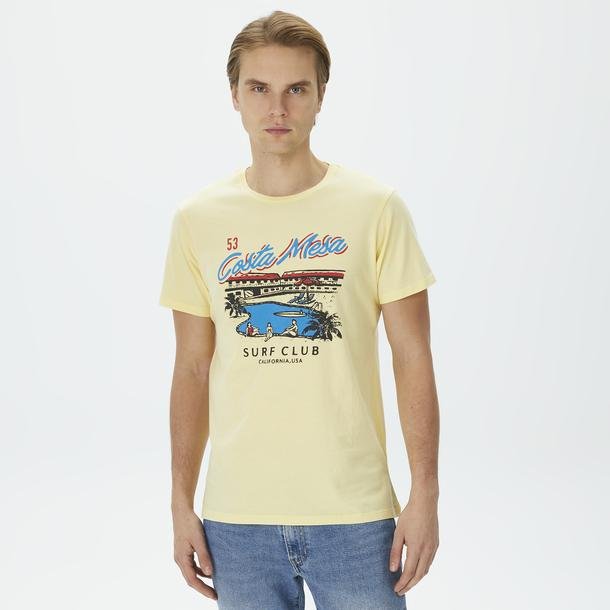 Superfly Erkek Sarı Günlük T-Shirt