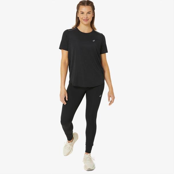 Asics Road Ss Top Kadın Siyah Koşu T-Shirt
