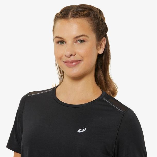 Asics Road Ss Top Kadın Siyah Koşu T-Shirt