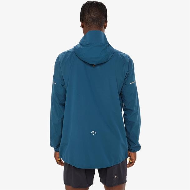 Asics Fujitrail Waterproof Erkek Mavi Koşu Ceketi