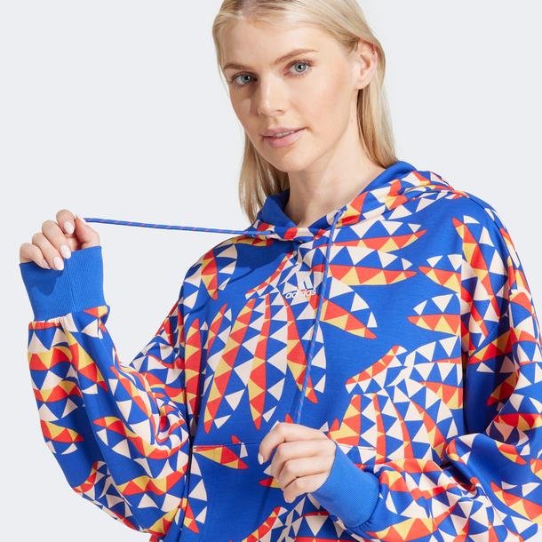 adidas Farm Hoodie Kadın Mavi Günlük Sweatshirt